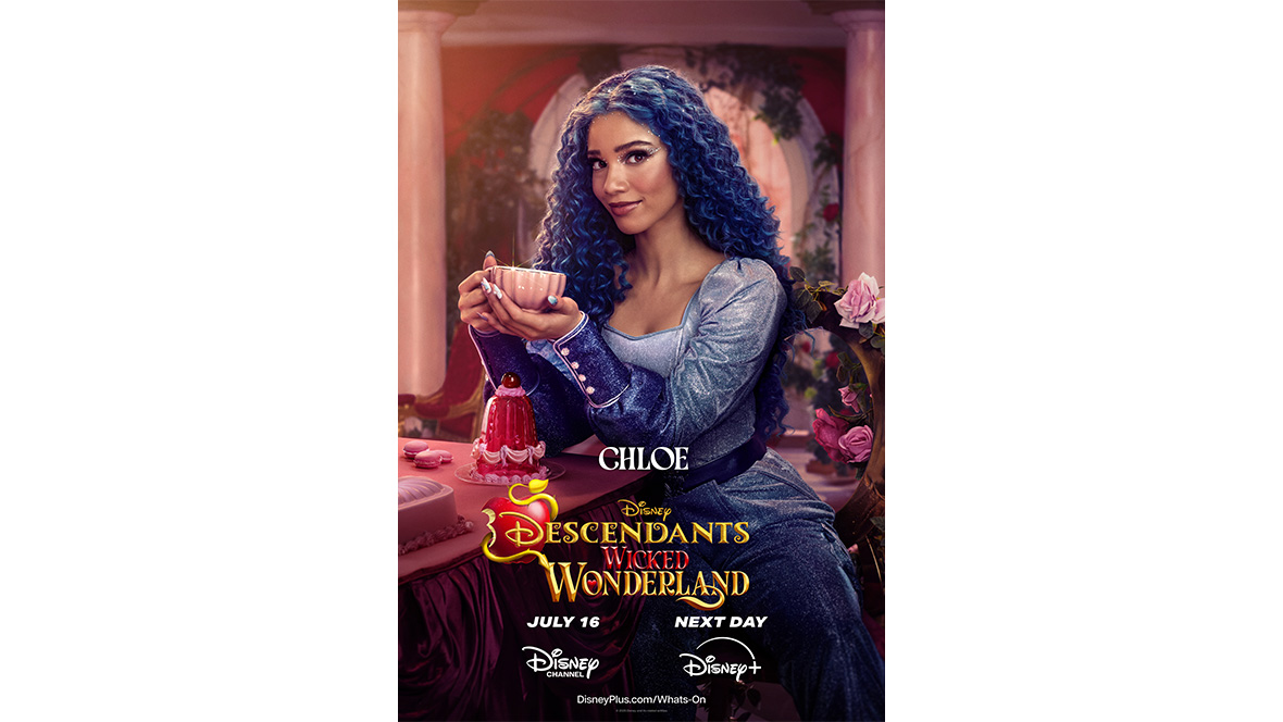 A promotional image of Malia Baker as Chloe in Descendants: Wicked Wonderland.