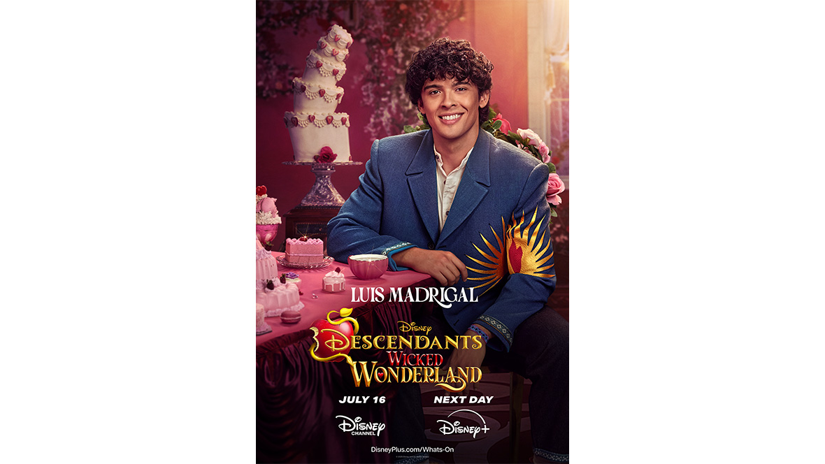 A promotional image of Alexandro Byrd as Luis Madrigal in Descendants: Wicked Wonderland.
