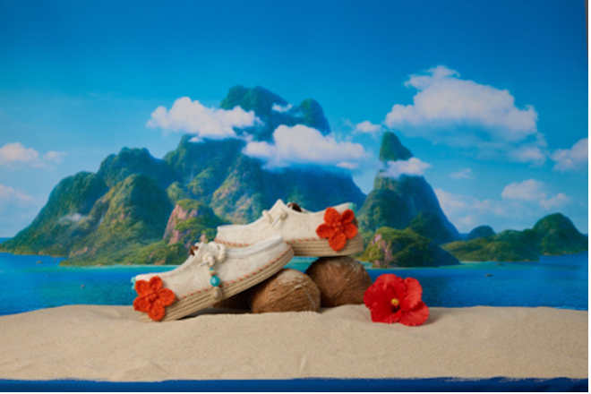 An image of special-edition Moana x HEYDUDE Wendy Espadrilles.