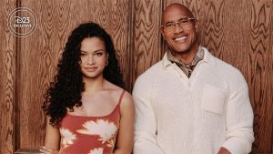Disney Legend Dwayne Johnson and Catherine Lagaʻaia are seen backstage at CinemaCon 2026 in Las Vegas, NV, in this exclusive portrait.