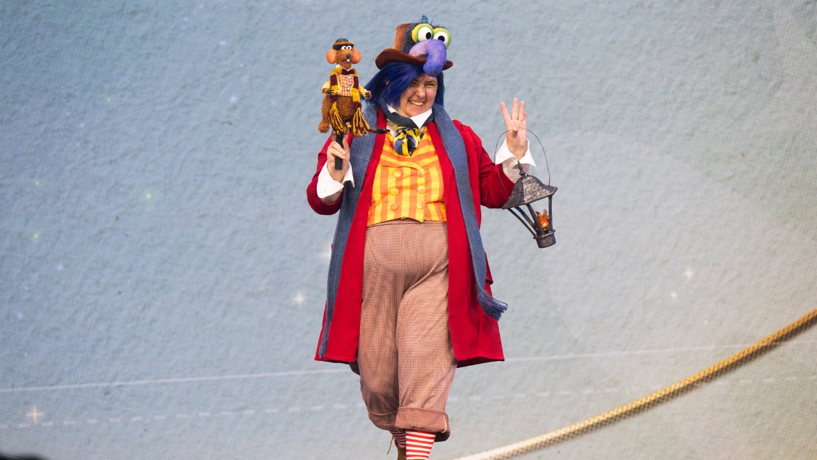 An image of the &ldquo;Light the Lamp, Not the Rat&rdquo; second place Solo Entry winner from the D23 2026 Mousequerade costume contest at D23: The Ultimate Disney Fan Event.