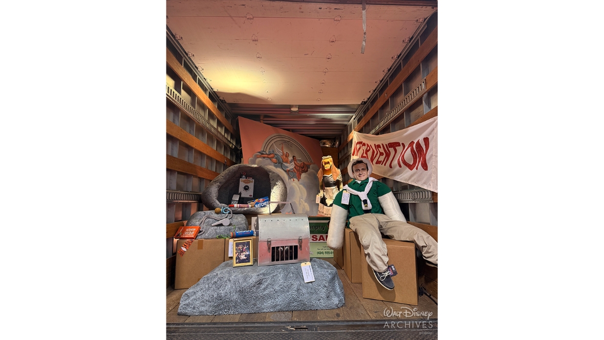 An image of objects in the &ldquo;Delivery&rdquo; section of Walt Disney Archives: Uncrated at D23: The Ultimate Disney Fan Event.