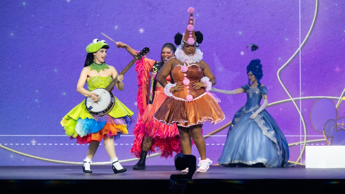 An image of the &ldquo;The Muppet Gala&rdquo; first place Cast of Characters winner from the D23 2026 Mousequerade costume contest at D23: The Ultimate Disney Fan Event.