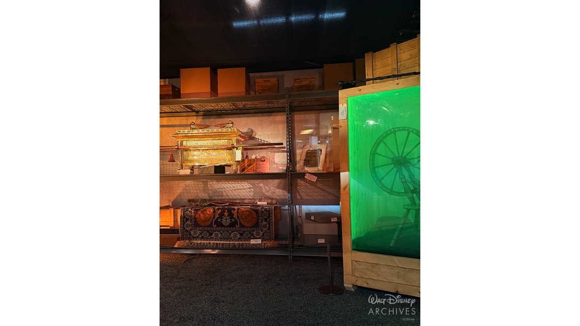 An image of objects in the &ldquo;Magical Containment&rdquo; section of Walt Disney Archives: Uncrated at D23: The Ultimate Disney Fan Event.