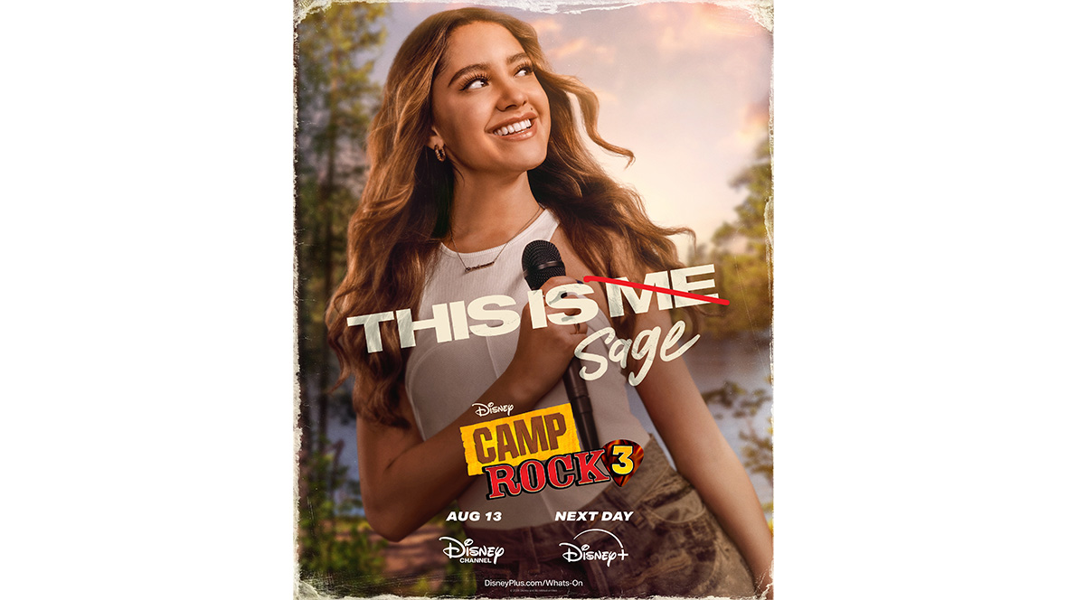 A promotional image of Liamani Segura as Sage in Disney&rsquo;s Camp Rock 3.