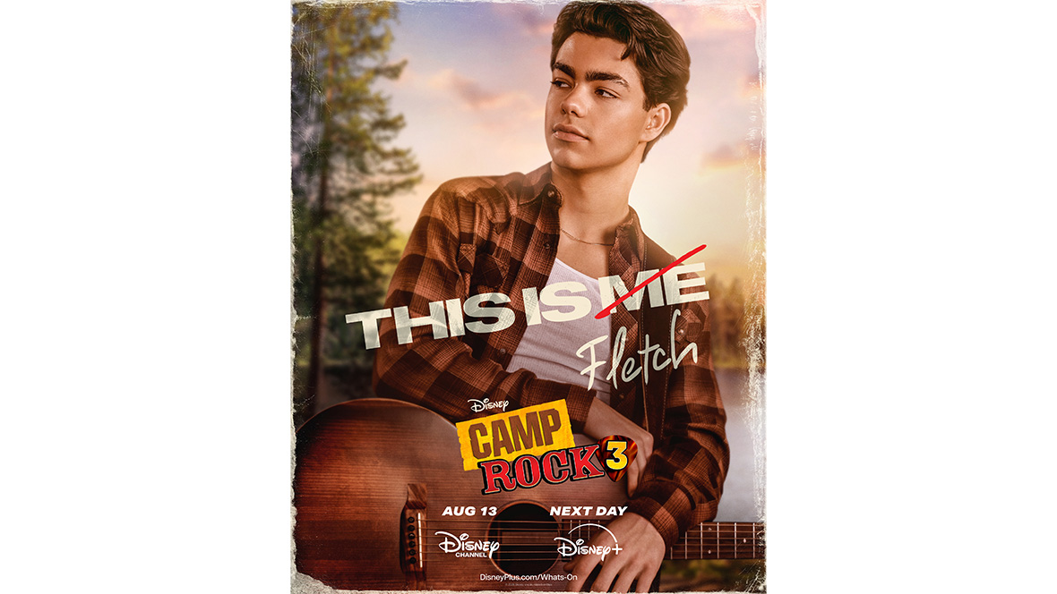 A promotional image of Malachi Barton as Fletch in Disney&rsquo;s Camp Rock 3.
