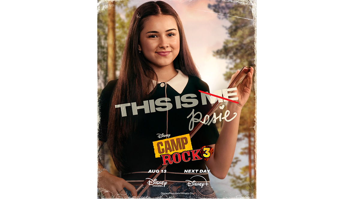 A promotional image of Lumi Pollack as Rosie in Disney&rsquo;s Camp Rock 3.
