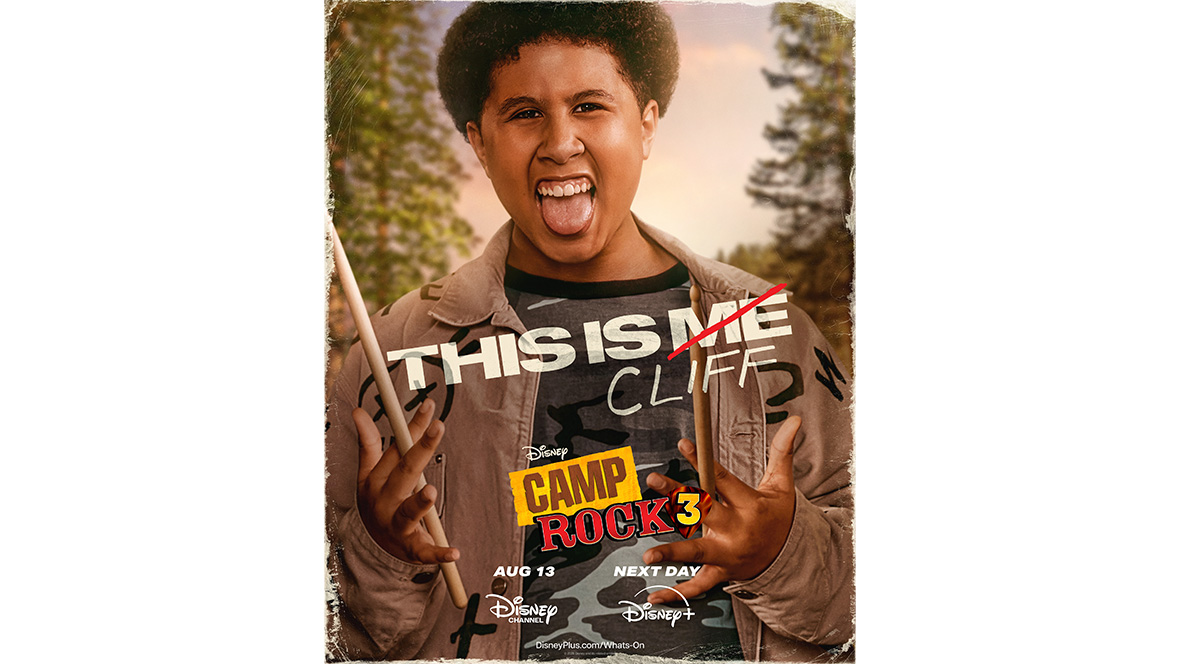 A promotional image of Casey Trotter as Cliff in Disney&rsquo;s Camp Rock 3.