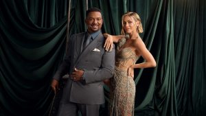 A promotional image of hosts Alfonso Ribeiro and Julianne Hough from Season 35 of ABC&rsquo;s Dancing with the Stars.