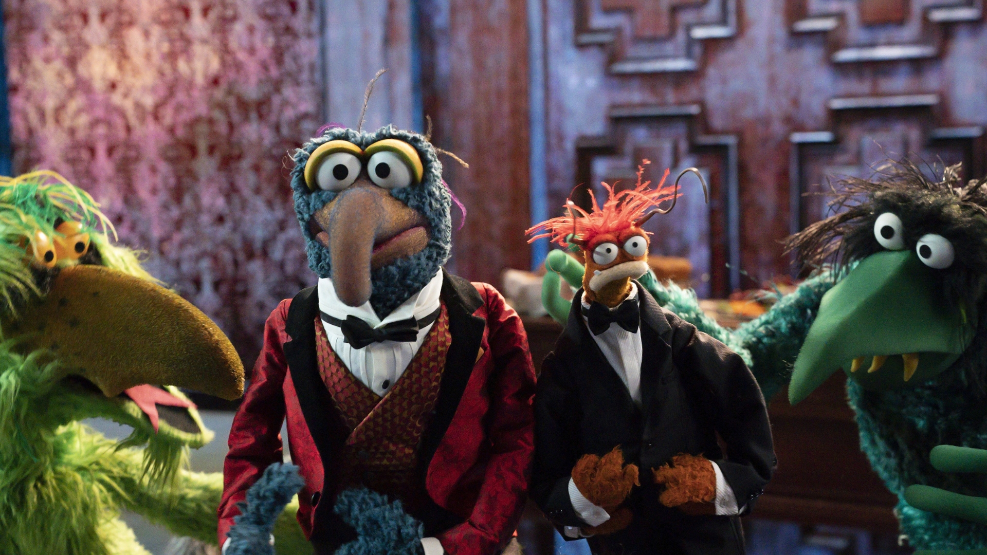 An image from 2021&rsquo;s Disney+ special Muppets Haunted Mansion, featuring Gonzo and Pep&eacute; the King Prawn.