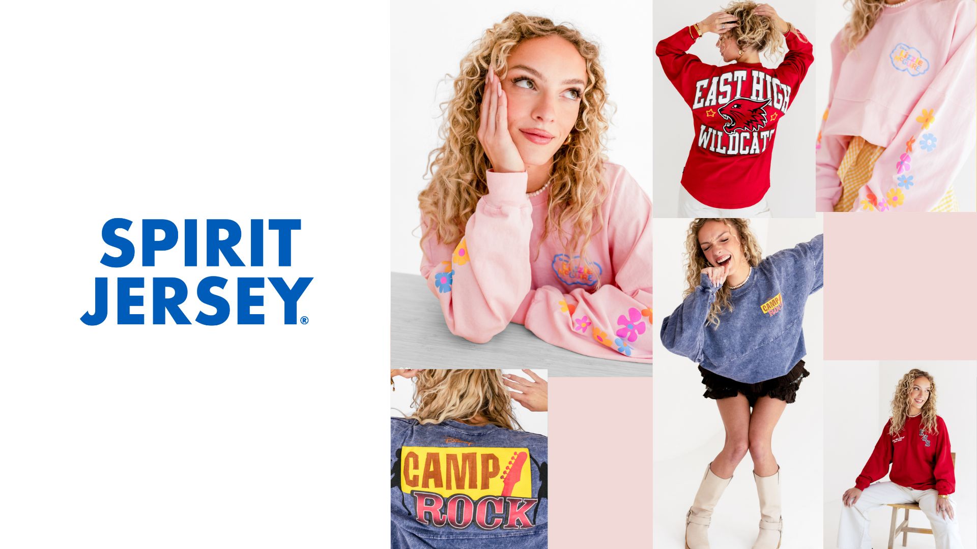 Spirit Jersey Disney Channel collection featuring colorful retro-inspired sweatshirts and jackets.