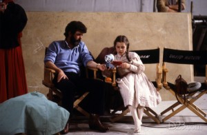 George Lucas and Fairuza Balk on the set of Return to Oz